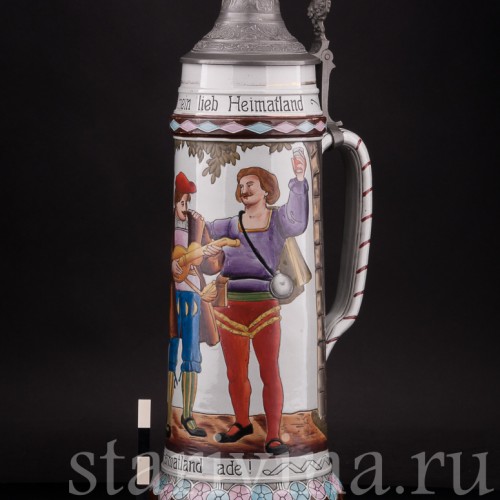 Уцененная пивная кружка Три юноши, 3 л, Matthias Girmscheid, Германия.