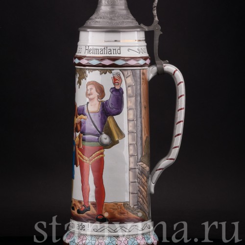 Уцененная пивная кружка Три юноши, 3 л, Matthias Girmscheid, Германия.