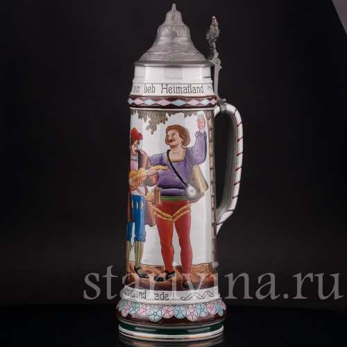 Уцененная пивная кружка Три юноши, 3 л, Matthias Girmscheid, Германия.