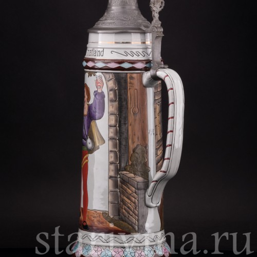 Уцененная пивная кружка Три юноши, 3 л, Matthias Girmscheid, Германия.