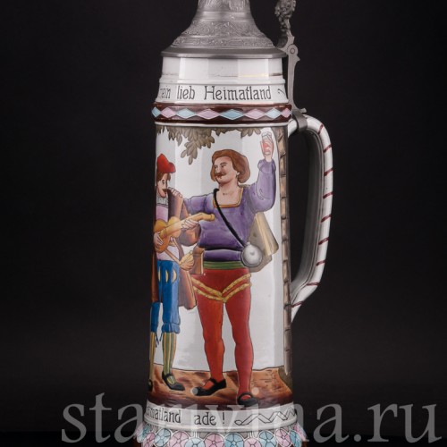 Уцененная пивная кружка Три юноши, 3 л, Matthias Girmscheid, Германия.