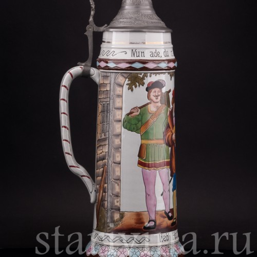 Уцененная пивная кружка Три юноши, 3 л, Matthias Girmscheid, Германия.