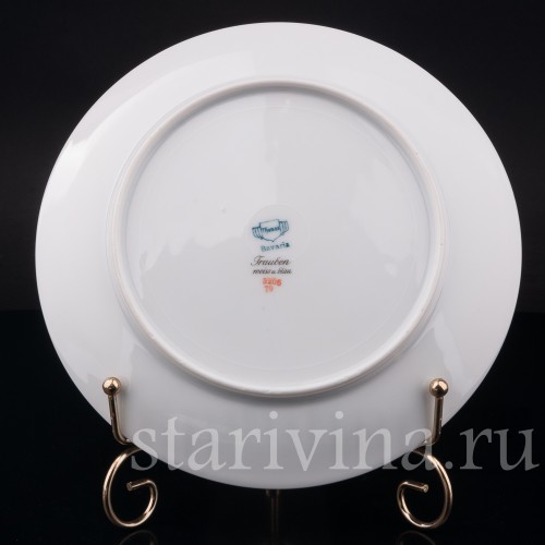 Декоративная тарелка из фарфора Белый и чёрный виноград, Thomas, Германия, вт. пол. 20 в.