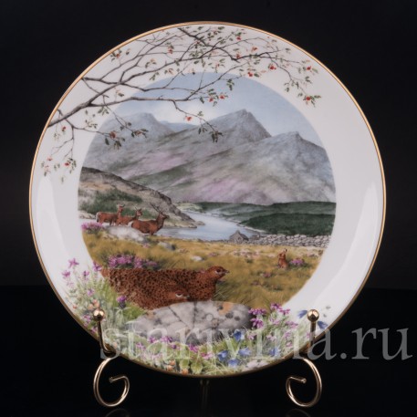Декоративная фарфоровая тарелка Сентябрь на болотах, Royal Worcester, Великобритания, 1979 г.