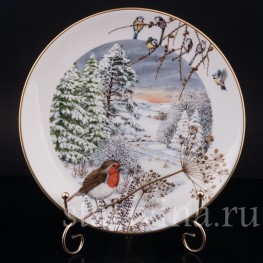 Декоративная тарелка из фарфора Просёлочная дорога в декабре, Royal Worcester, Великобритания, 1979 г.
