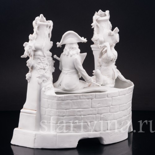 Композиция из фарфора Пара на краю фонтана, Unger, Schneider & Cie, Германия, 1875-79 гг.