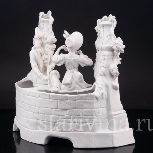 Композиция из фарфора Пара на краю фонтана, Unger, Schneider & Cie, Германия, 1875-79 гг.
