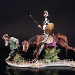 Фарфоровая композиция Дон Кихот и Санчо Панса, Giuseppe Cappe, Италия, сер. 20 в.
