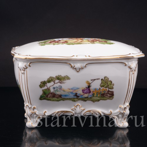 Декоративная шкатулка Сценки из сельской жизни, Rosenthal, Германия, 1932 год.