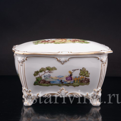 Декоративная шкатулка Сценки из сельской жизни, Rosenthal, Германия, 1932 год.