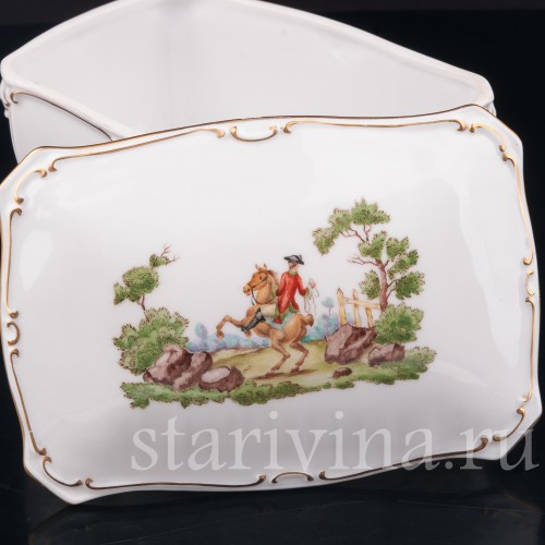 Декоративная шкатулка Сценки из сельской жизни, Rosenthal, Германия, 1932 год.