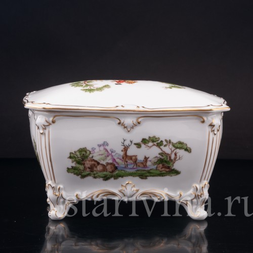 Декоративная шкатулка Сценки из сельской жизни, Rosenthal, Германия, 1932 год.