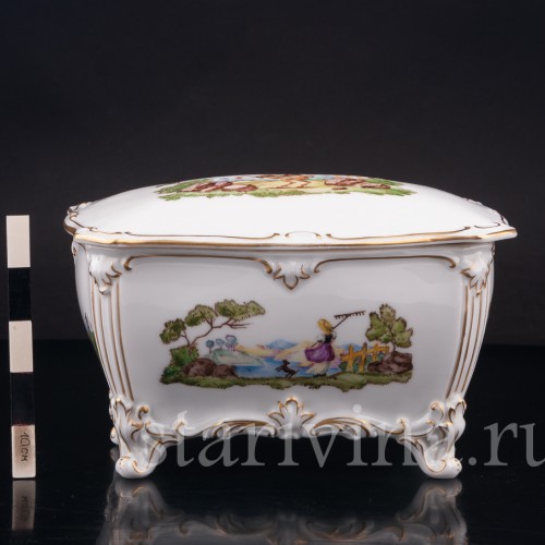 Декоративная шкатулка Сценки из сельской жизни, Rosenthal, Германия, 1932 год.