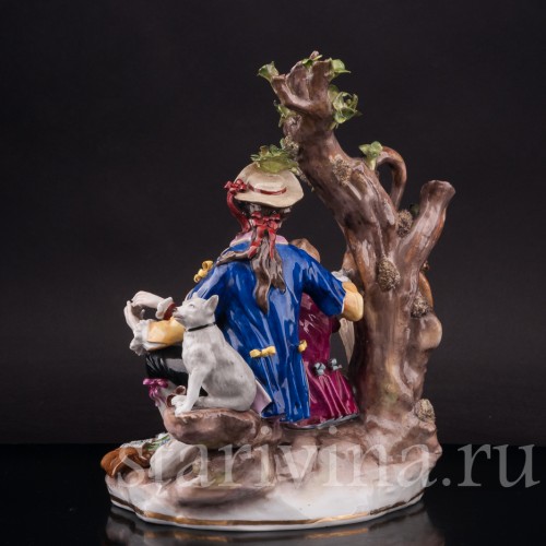 Композиция из фарфора Пасторальная пара с музыкальными инструментами, Von Schierholz, Германия, 1907-27 гг.