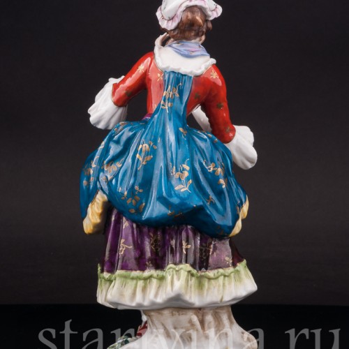 Фарфоровая статуэтка девушки Продавщица цветов, Германия, кон. 19 в.