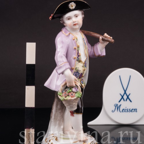 Фарфоровая статуэтка Мальчик с мотыгой, Meissen, Германия, сер. 19 - нач. 20 вв.
