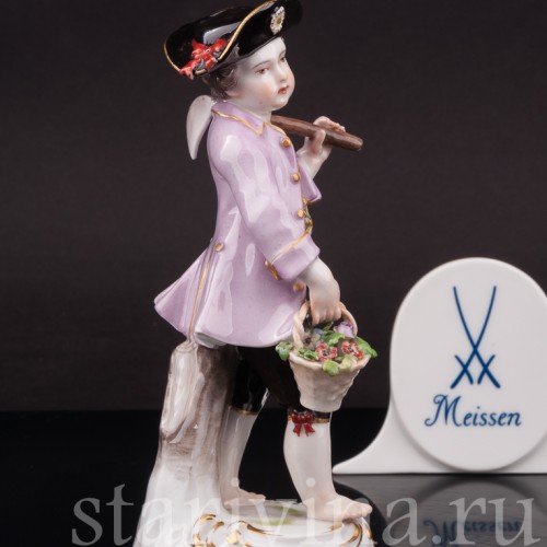 Фарфоровая статуэтка Мальчик с мотыгой, Meissen, Германия, сер. 19 - нач. 20 вв.