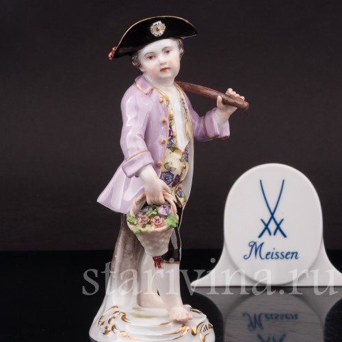 Фарфоровая статуэтка Мальчик с мотыгой, Meissen, Германия, сер. 19 - нач. 20 вв.