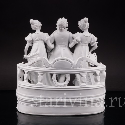 Фарфоровая композиция Куртуазная прогулка, бисквит, Scheibe-Alsbach, Германия, нач. 20 в.