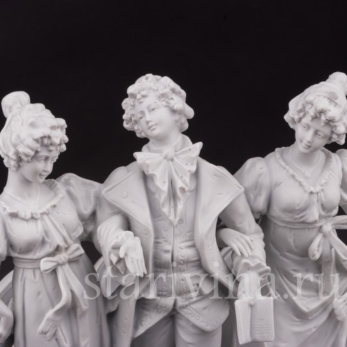 Фарфоровая композиция Куртуазная прогулка, бисквит, Scheibe-Alsbach, Германия, нач. 20 в.