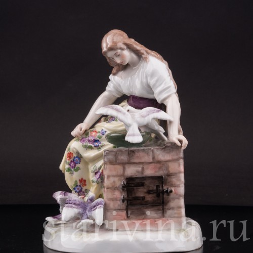 Фарфоровая статуэтка девушки Золушка Meissen, Германия, кон. 19 - нач. 20 вв.