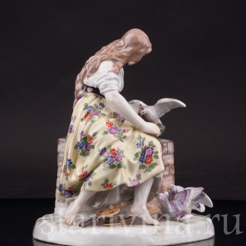 Фарфоровая статуэтка девушки Золушка Meissen, Германия, кон. 19 - нач. 20 вв.