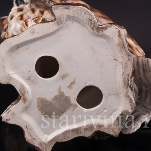 Фаянсовая статуэтка птицы Ушастая сова, Tay, Италия, вт. пол. 20 в.