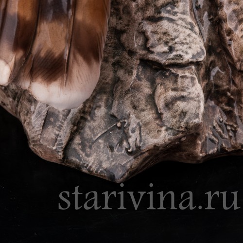 Фаянсовая статуэтка птицы Ушастая сова, Tay, Италия, вт. пол. 20 в.