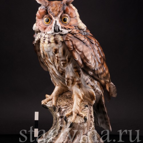 Фаянсовая статуэтка птицы Ушастая сова, Tay, Италия, вт. пол. 20 в.