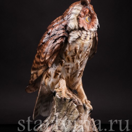 Фаянсовая статуэтка птицы Ушастая сова, Tay, Италия, вт. пол. 20 в.