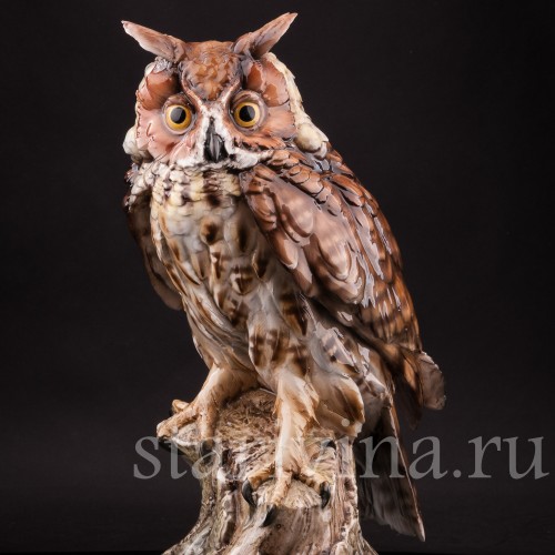 Фаянсовая статуэтка птицы Ушастая сова, Tay, Италия, вт. пол. 20 в.