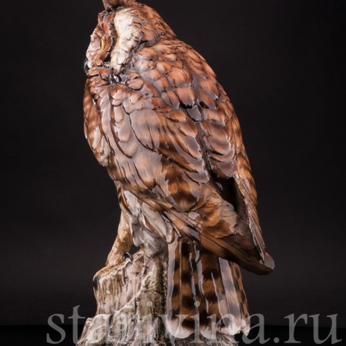 Фаянсовая статуэтка птицы Ушастая сова, Tay, Италия, вт. пол. 20 в.