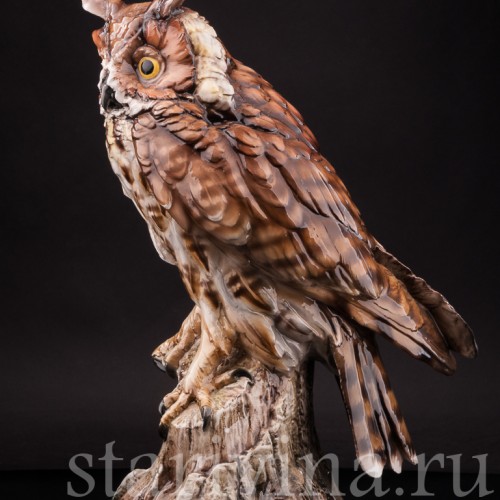 Фаянсовая статуэтка птицы Ушастая сова, Tay, Италия, вт. пол. 20 в.