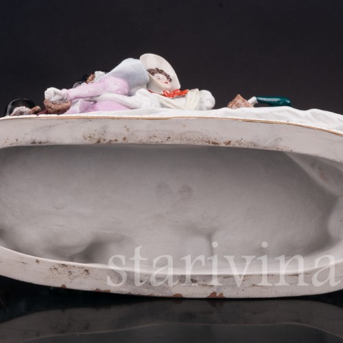 Фарфоровая композиция Зима, весёлая прогулка на коньках, Scheibe-Alsbach, Германия, вт. пол. 20 в.