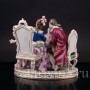 Фарфоровая композиция Ухаживание, кружевная, Volkstedt, Германия, до 1935 года.