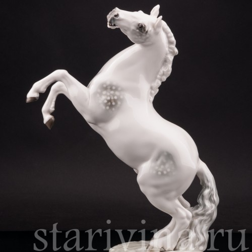 Фарфоровая статуэтка Конь на дыбах, Hutschenreuther, Германия, 1970-е гг.