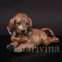 Фарфоровая статуэтка собаки Лежащий щенок таксы, Rosenthal, Германия, 1950-60 гг.