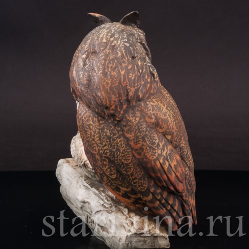 Бисквитная статуэтка птиц Сова с совёнком, Tay, Италия, вт. пол. 20 в.