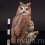 Бисквитная статуэтка птиц Сова с совёнком, Tay, Италия, вт. пол. 20 в.