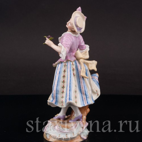 Фарфоровая статуэтка девушки Продавщица цветов, Германия, кон.19, нач. 20 вв.