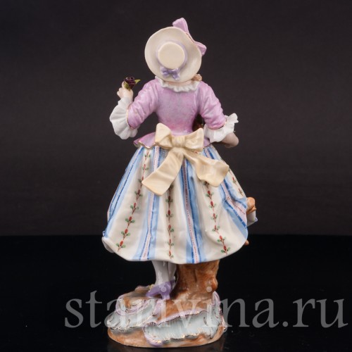 Фарфоровая статуэтка девушки Продавщица цветов, Германия, кон.19, нач. 20 вв.