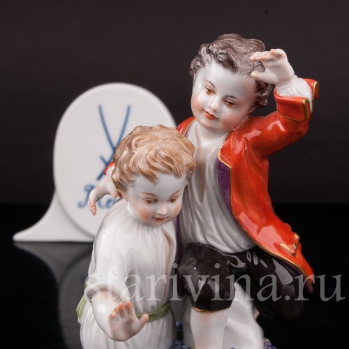 Фигурка из фарфора Дети, давящие виноград, Meissen, Германия, пер. пол. 20 в.