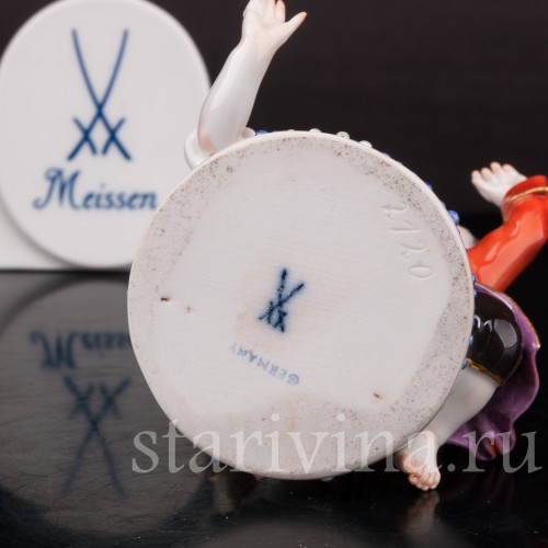 Фигурка из фарфора Дети, давящие виноград, Meissen, Германия, пер. пол. 20 в.