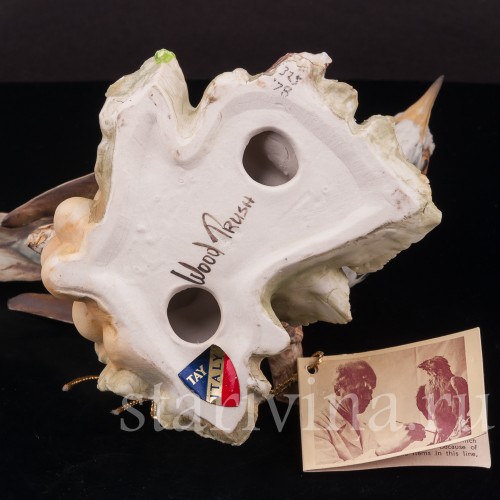 Бисквитная статуэтка птицы Лесной дрозд, Tay, Италия, вт. пол. 20 в.