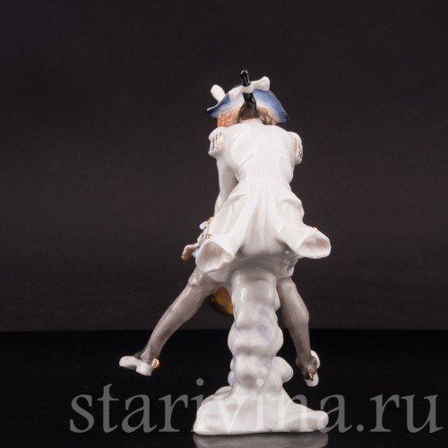 Фарфоровая статуэтка Мюнхгаузен ня ядре, Hutschenreuther, Германия, 1955-69 гг.