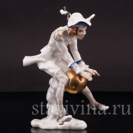 Фарфоровая статуэтка Мюнхгаузен ня ядре, Hutschenreuther, Германия, 1955-69 гг.