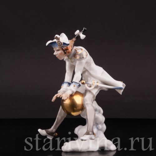 Фарфоровая статуэтка Мюнхгаузен ня ядре, Hutschenreuther, Германия, 1955-69 гг.
