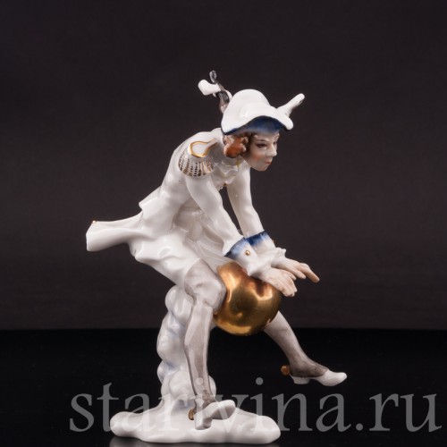 Фарфоровая статуэтка Мюнхгаузен ня ядре, Hutschenreuther, Германия, 1955-69 гг.