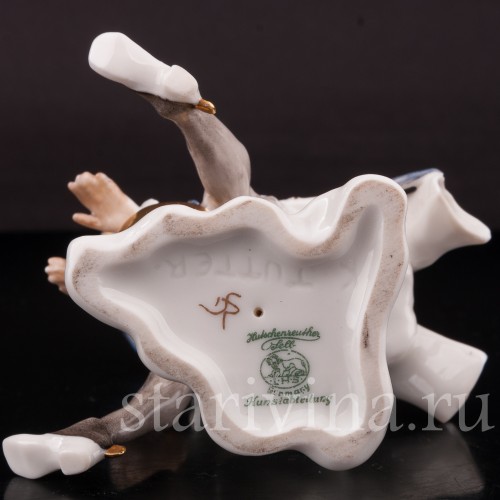 Фарфоровая статуэтка Мюнхгаузен ня ядре, Hutschenreuther, Германия, 1955-69 гг.