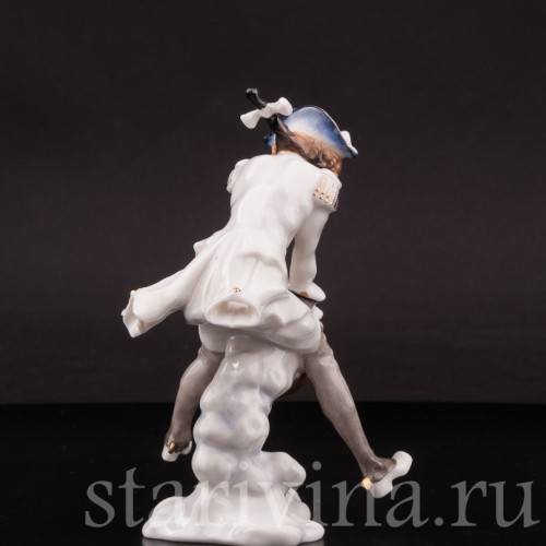 Фарфоровая статуэтка Мюнхгаузен ня ядре, Hutschenreuther, Германия, 1955-69 гг.